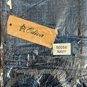 Odiva Navy Blue Glitter Fringed Scarf Sparkly Fashion Accessory